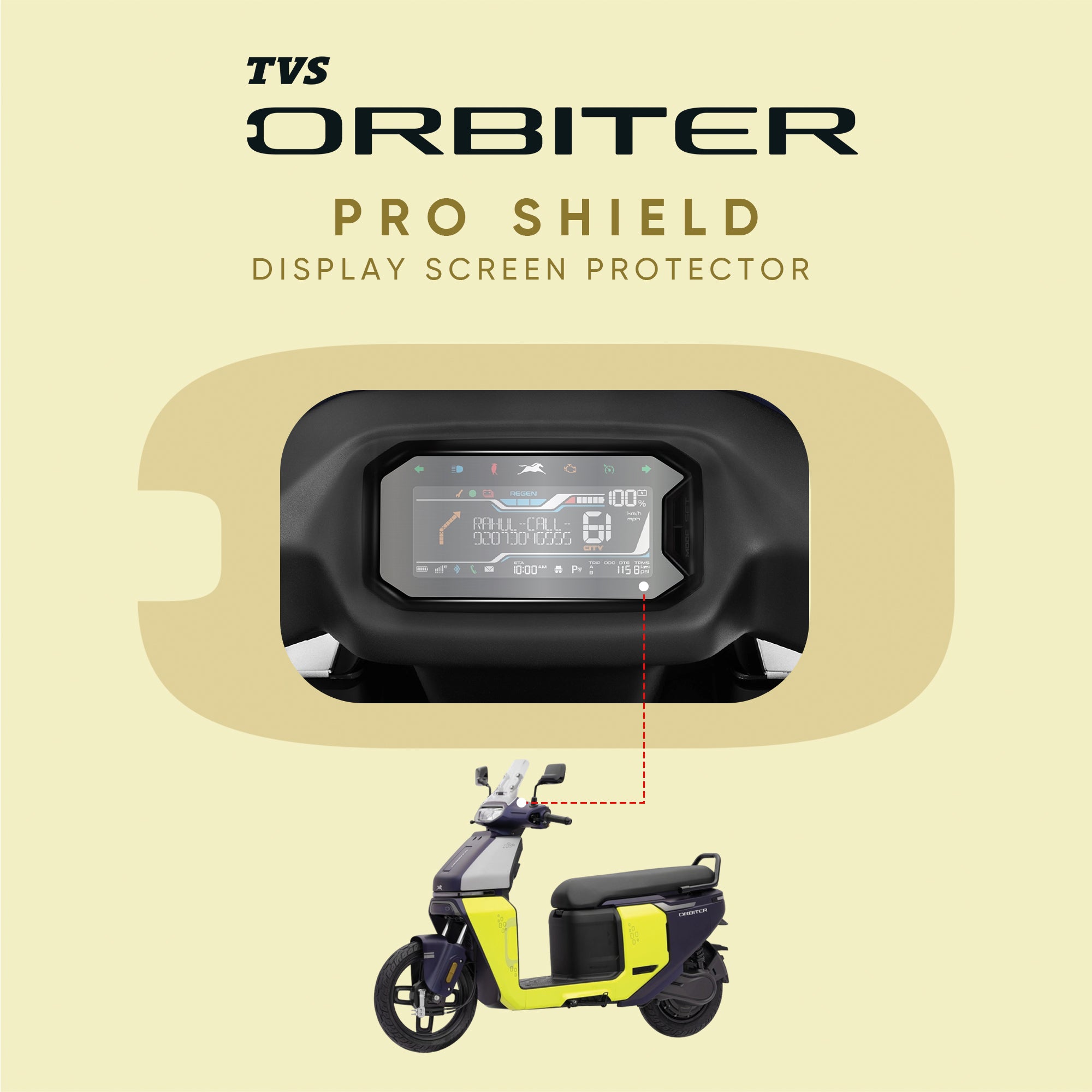 TVS Orbiter Pro Shield - HD Transparent Display Screen Guard for Protection